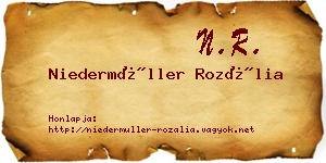 Niedermüller Rozália névjegykártya